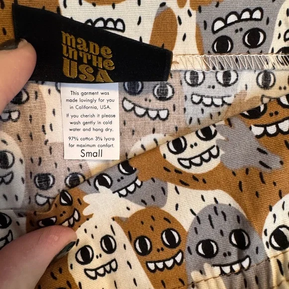 Nooworks monsters overalls small like new rare print - Picture 5 of 11